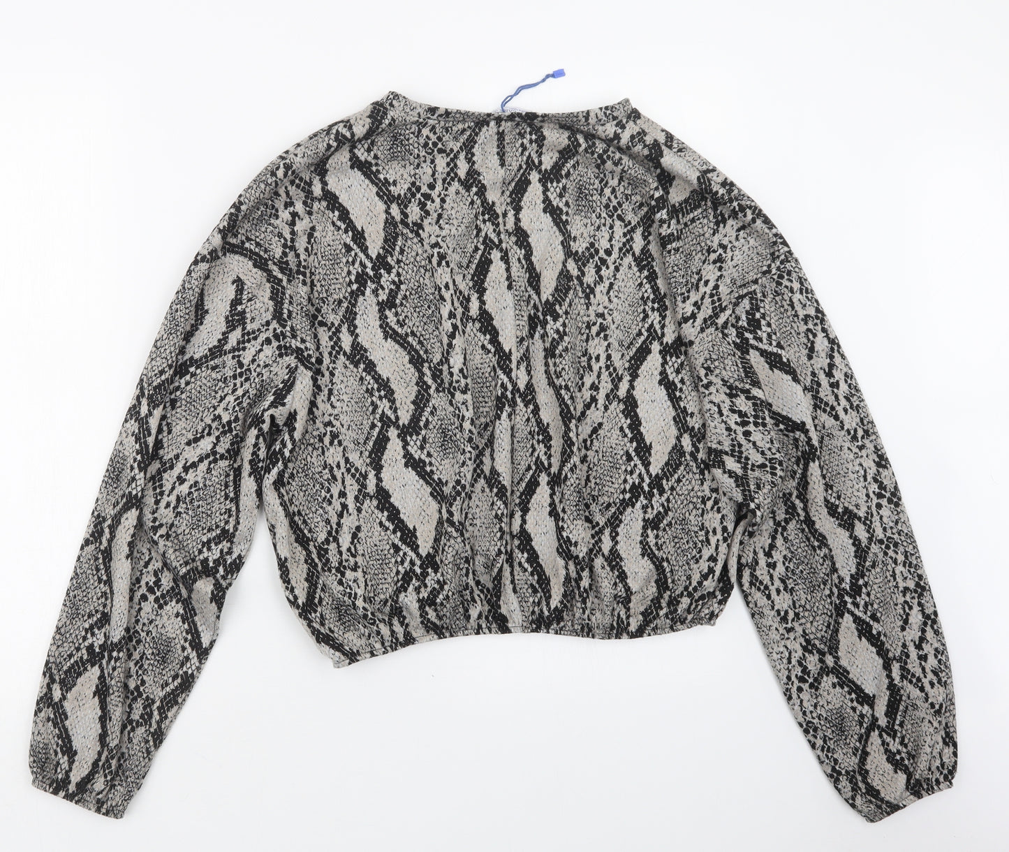 Zara Womens Grey Animal Print  Basic T-Shirt Size L