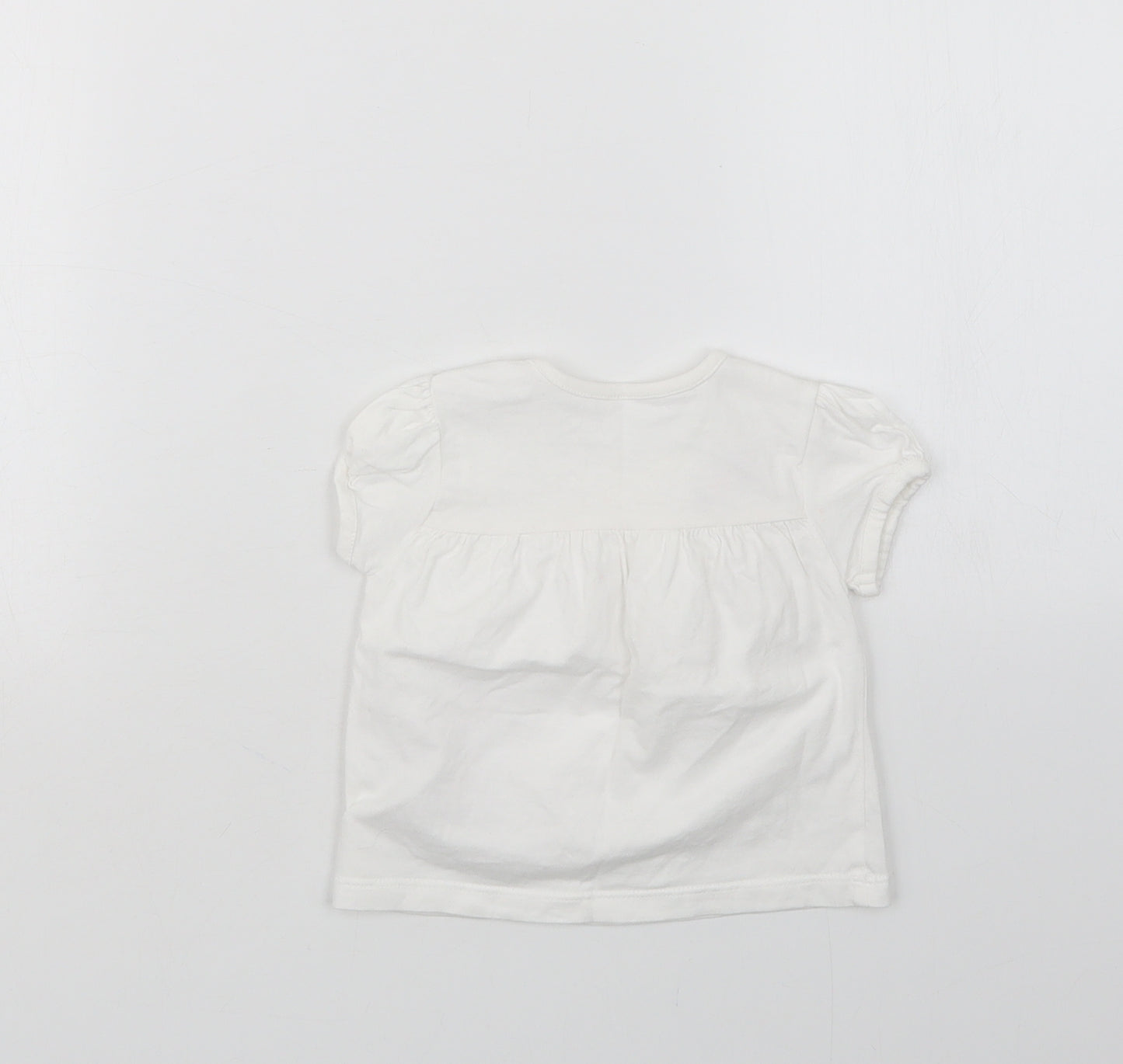 Nutmeg Girls White   Basic T-Shirt Size 3-6 Months