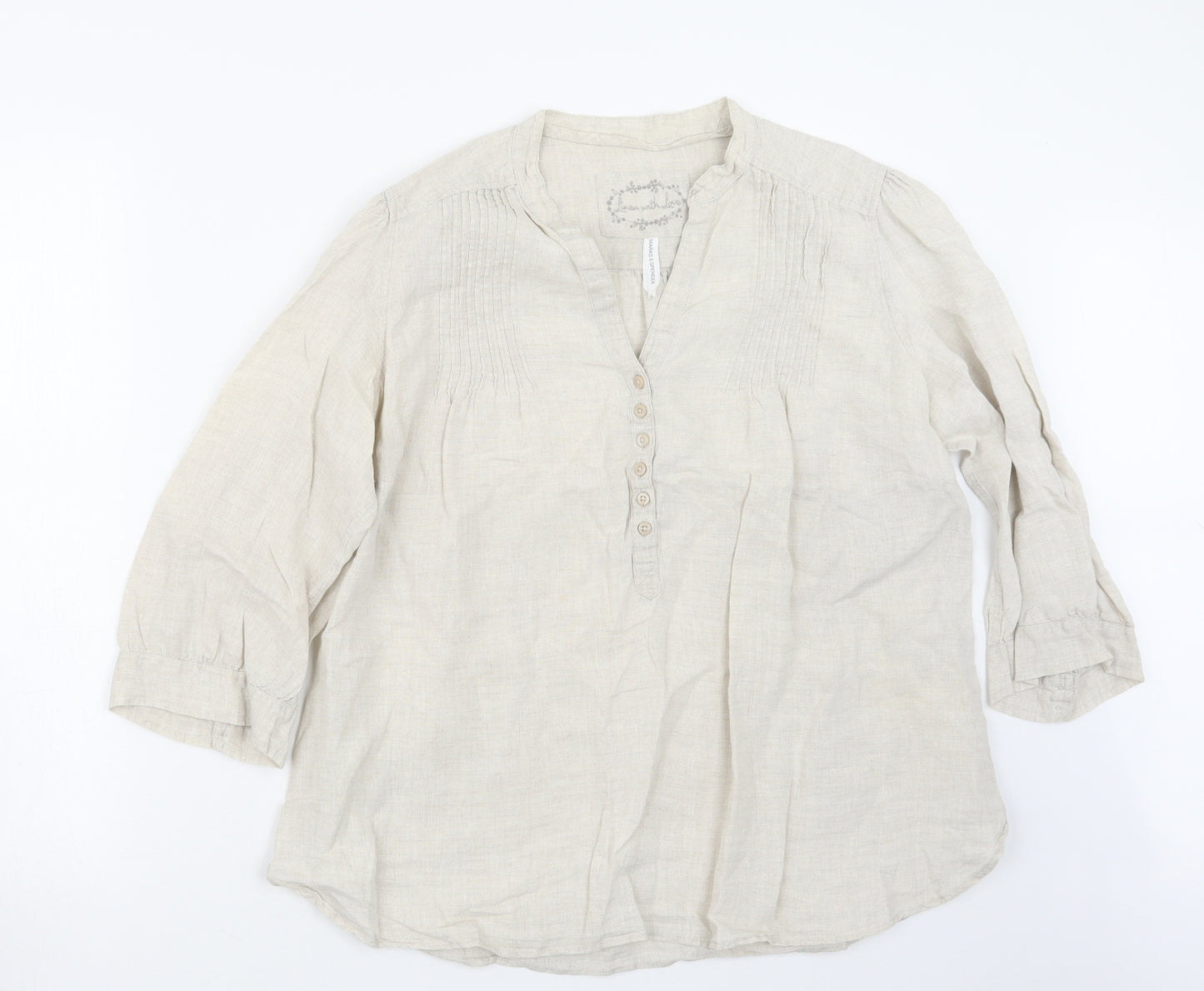 Marks and Spencer Womens Beige   Basic Blouse Size 18