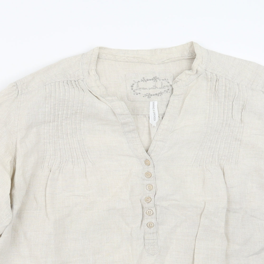 Marks and Spencer Womens Beige   Basic Blouse Size 18