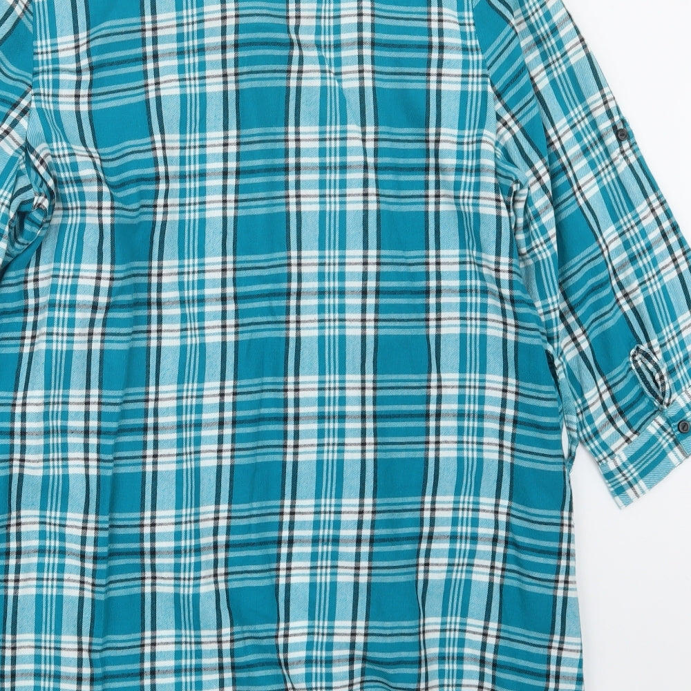 Papaya Womens Blue Check  Basic Button-Up Size 18
