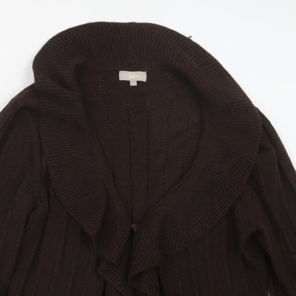 Soon Womens Brown  Knit Cardigan Jumper Size 18