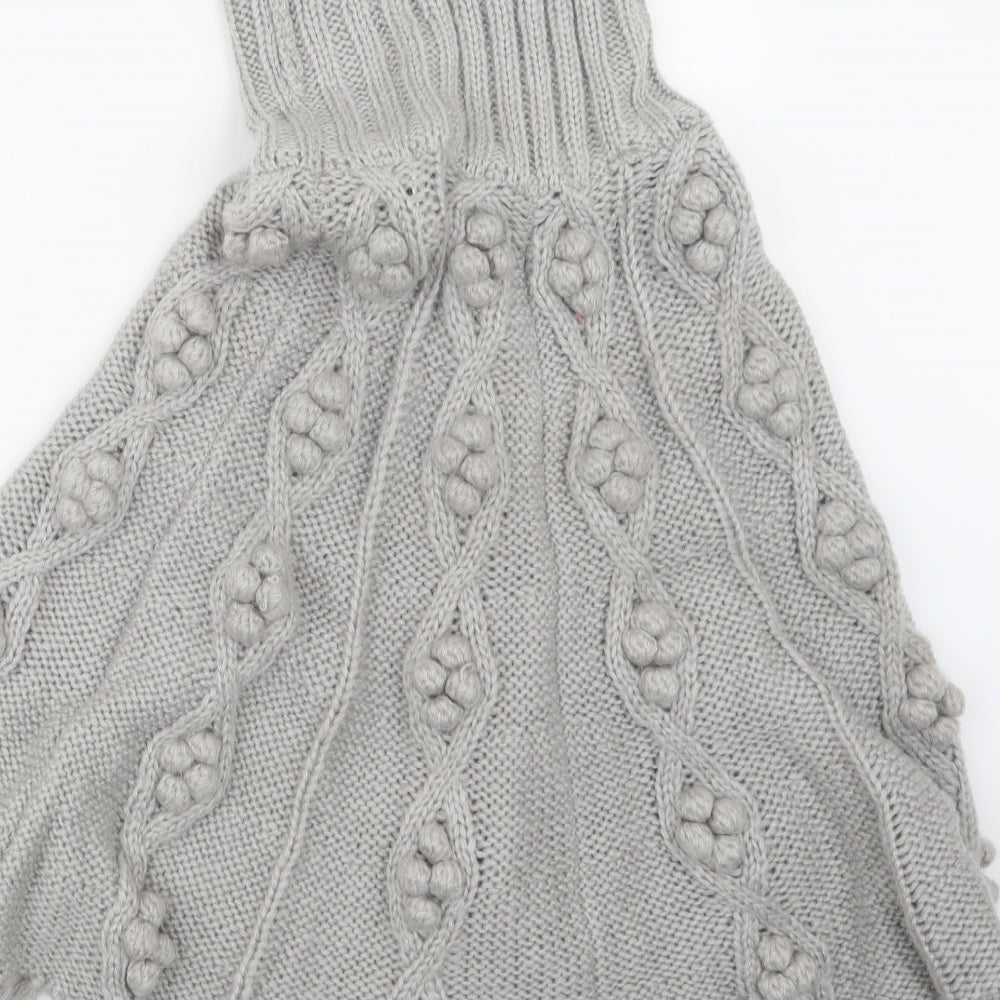 Papaya Womens Grey  Knit Jacket Poncho Size L