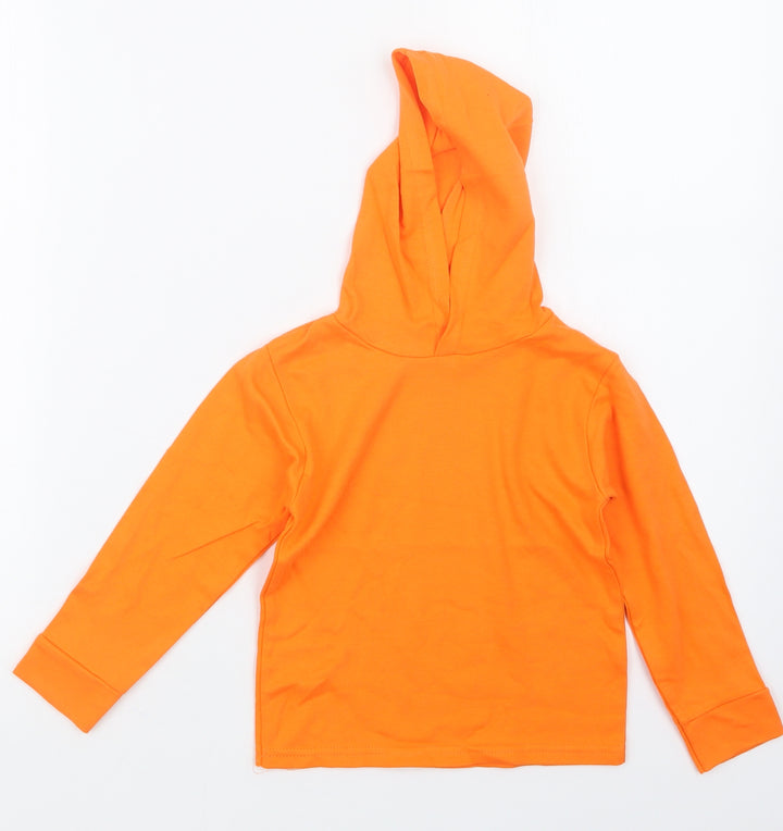 Preworn Boys Orange Pullover Hoodie Size 2-3 Years