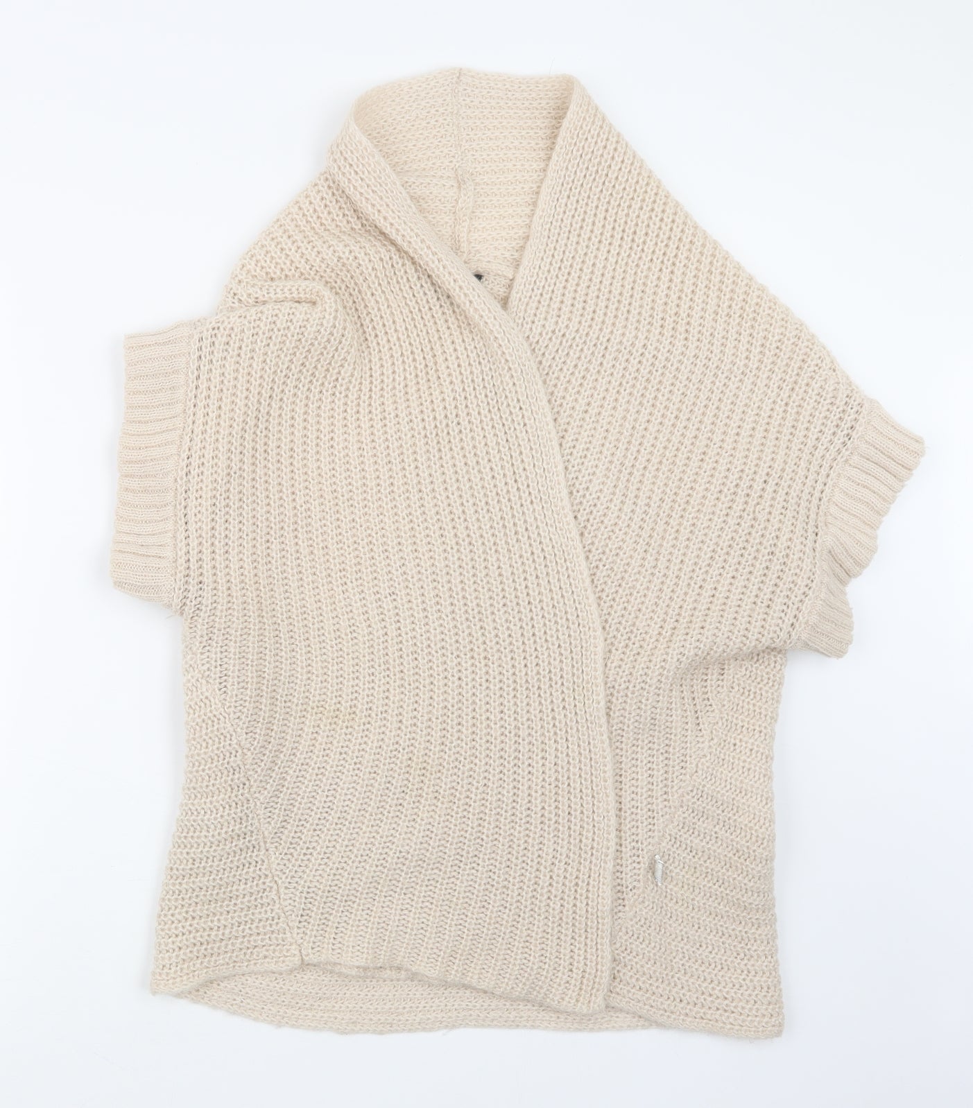 Topshop Womens Beige  Knit Cardigan Jumper Size 10