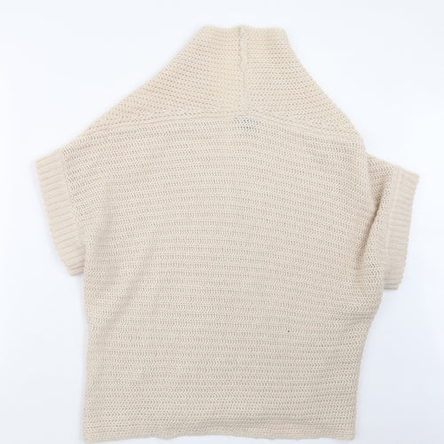 Topshop Womens Beige  Knit Cardigan Jumper Size 10