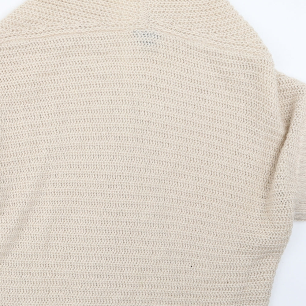 Topshop Womens Beige  Knit Cardigan Jumper Size 10