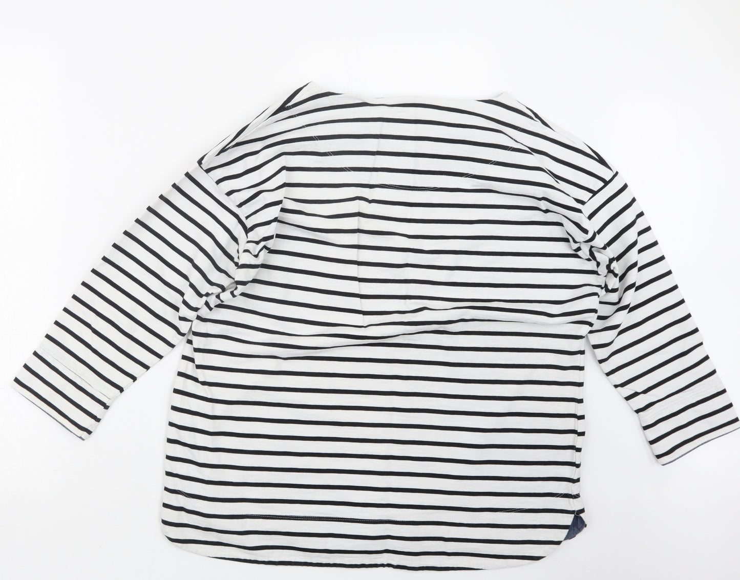 NEXT Womens White Striped  Basic T-Shirt Size 16