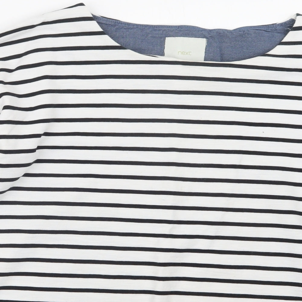 NEXT Womens White Striped  Basic T-Shirt Size 16