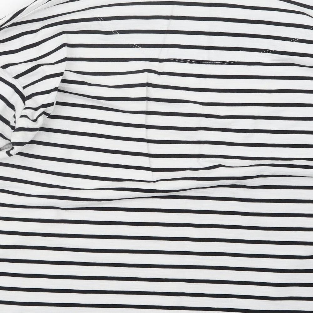 NEXT Womens White Striped  Basic T-Shirt Size 16