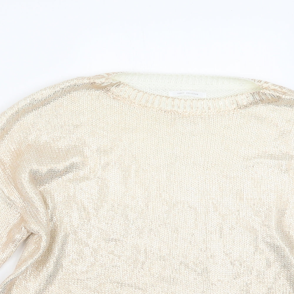 Zara Girls Gold   Pullover Jumper Size 9-10 Years