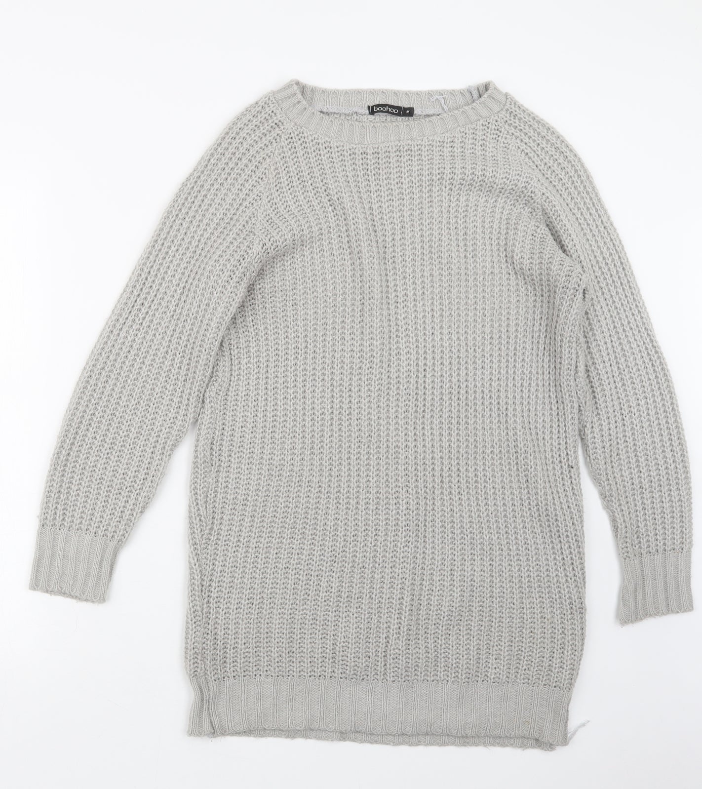 Boohoo Womens Grey  Knit Pullover Jumper Size M