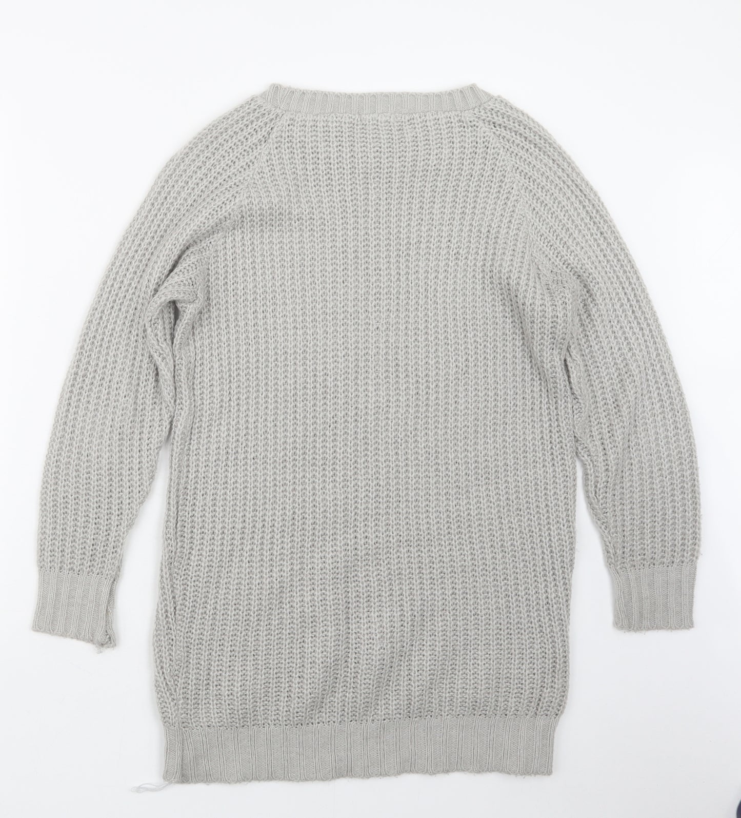 Boohoo Womens Grey  Knit Pullover Jumper Size M