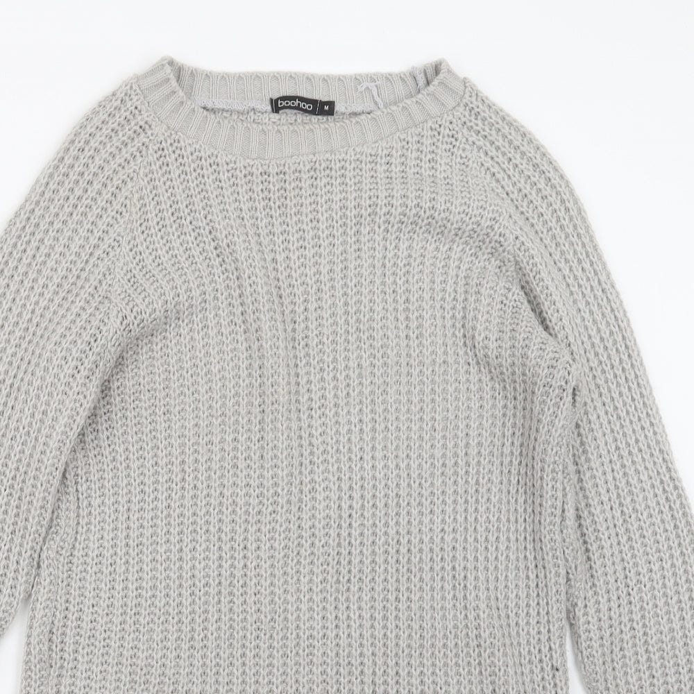 Boohoo Womens Grey  Knit Pullover Jumper Size M