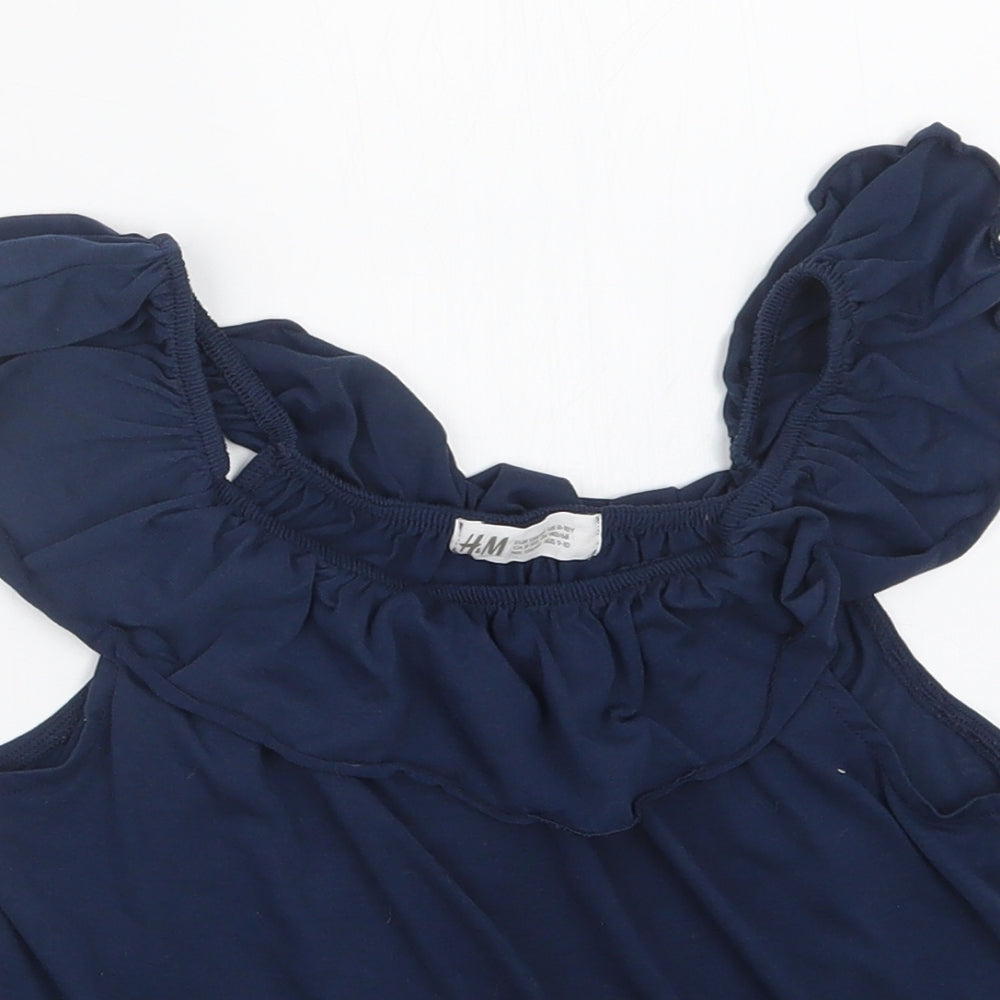 H&M Girls Blue   Basic T-Shirt Size 9-10 Years