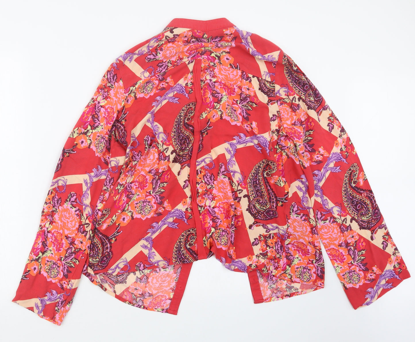 NEXT Womens Red Paisley  Basic Button-Up Size 14