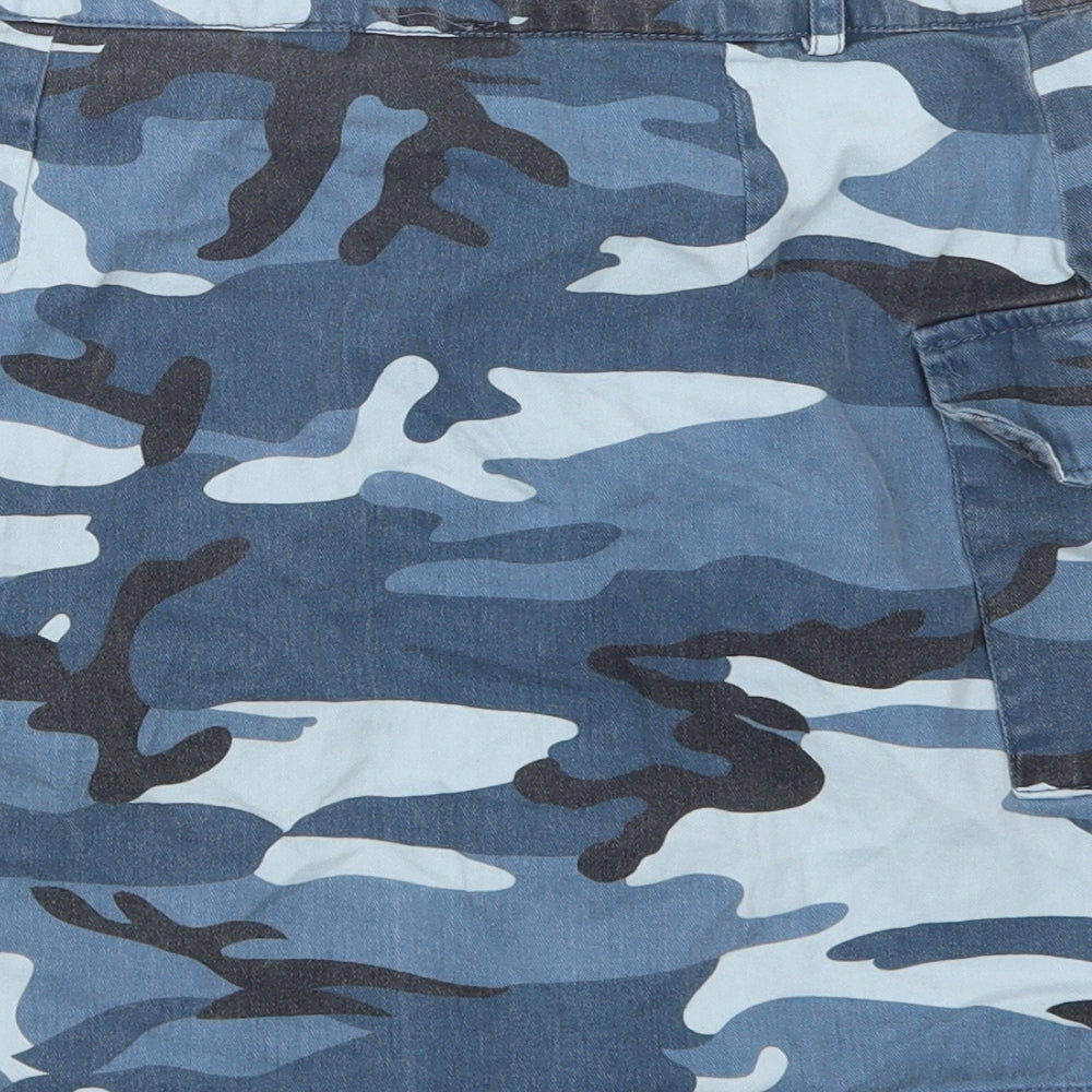 Innocence Womens Blue Camouflage Denim Straight & Pencil Skirt Size 8