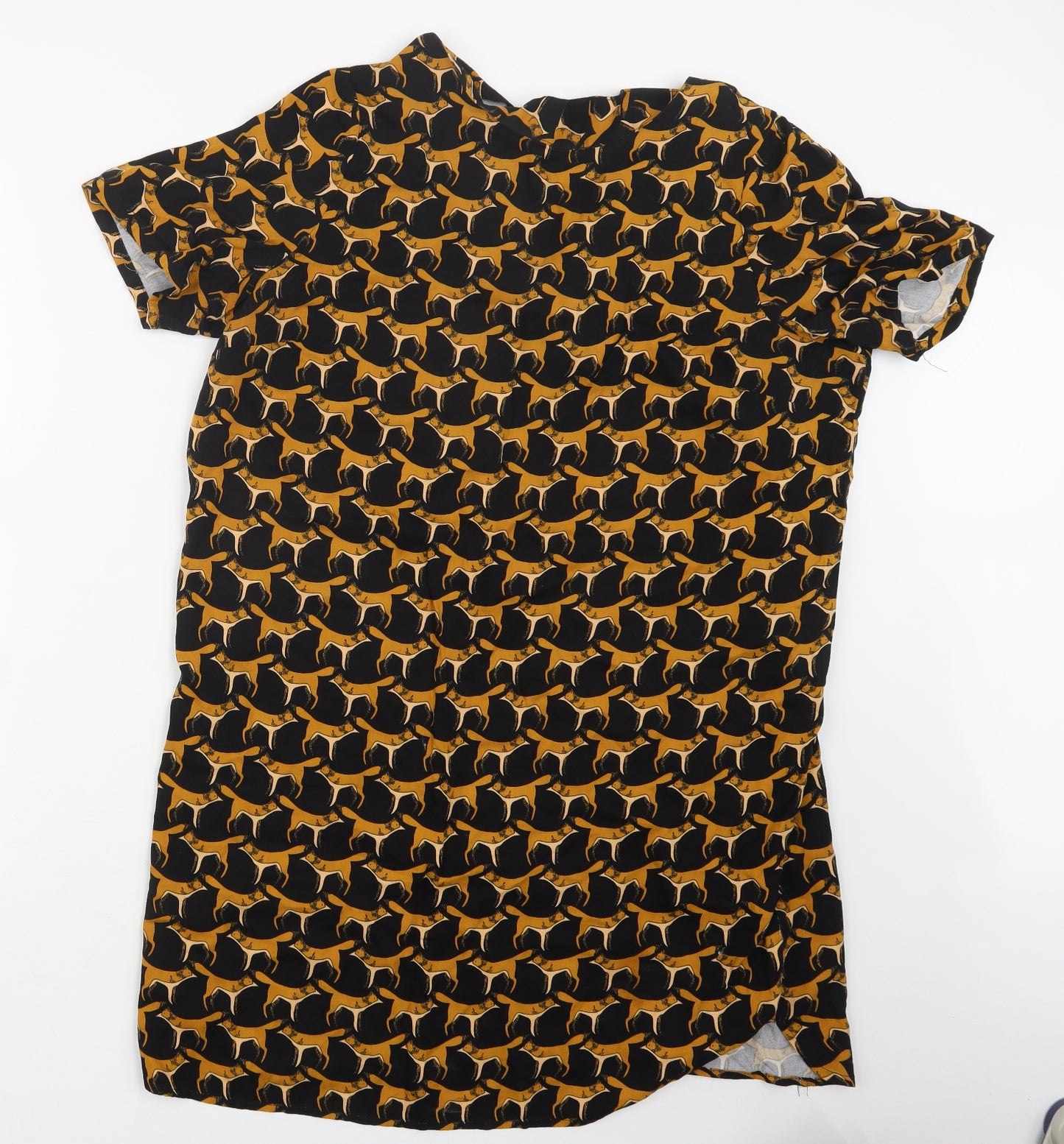 La Redoute Womens Black Geometric  T-Shirt Dress  Size 18