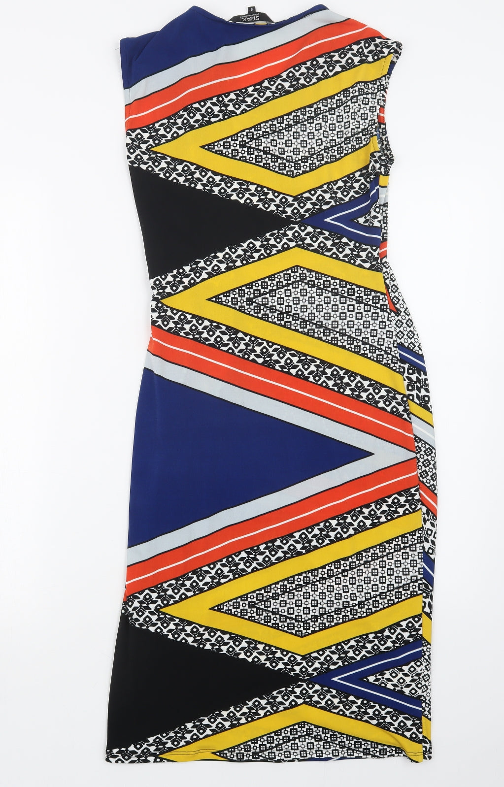 Debenhams Womens Blue Geometric  T-Shirt Dress  Size 8