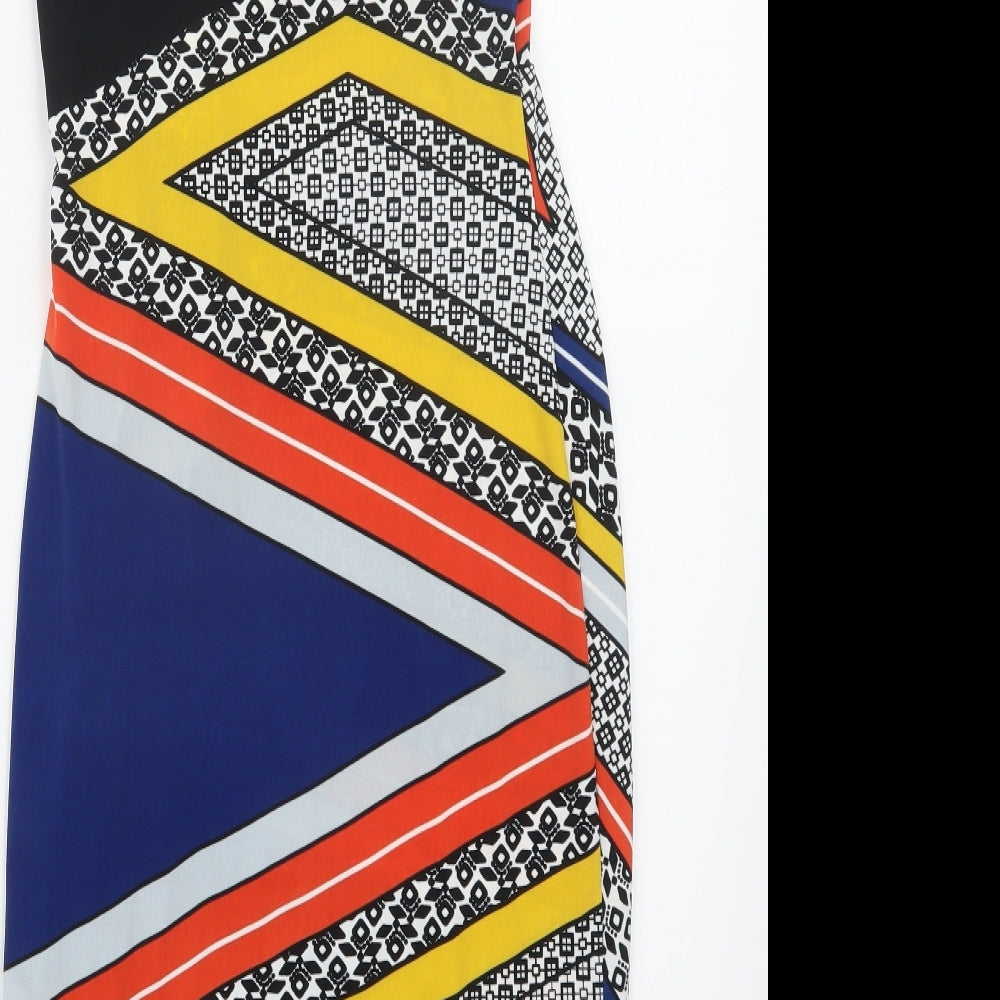 Debenhams Womens Blue Geometric  T-Shirt Dress  Size 8