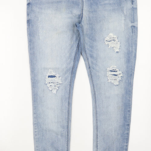 Denim Co. Womens Blue  Denim Straight Jeans Size 16 L28 in