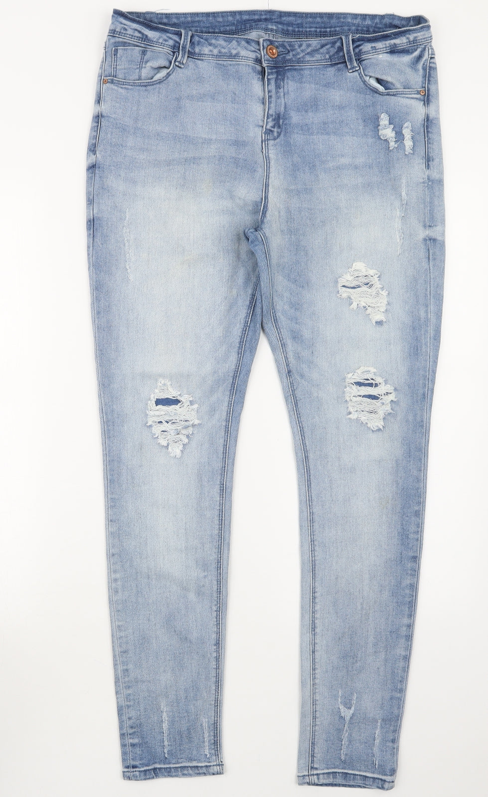 Denim Co. Womens Blue  Denim Straight Jeans Size 16 L28 in