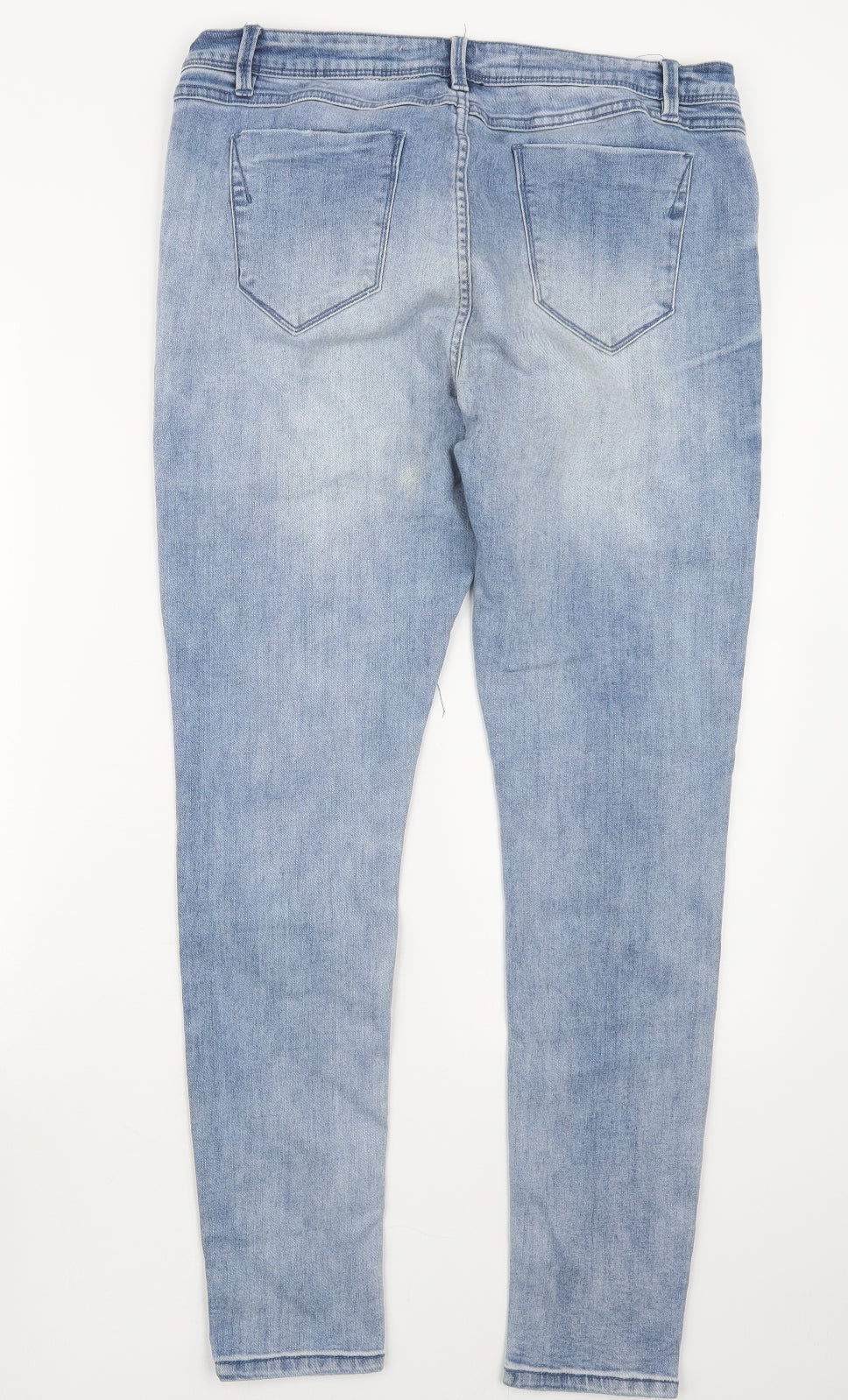 Denim Co. Womens Blue  Denim Straight Jeans Size 16 L28 in