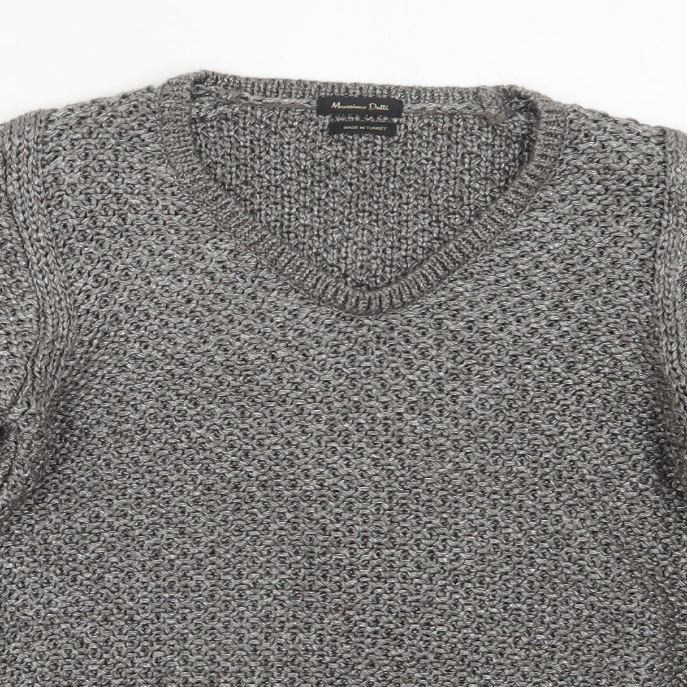 Massimo Dutti Womens Grey  Knit Pullover Jumper Size M