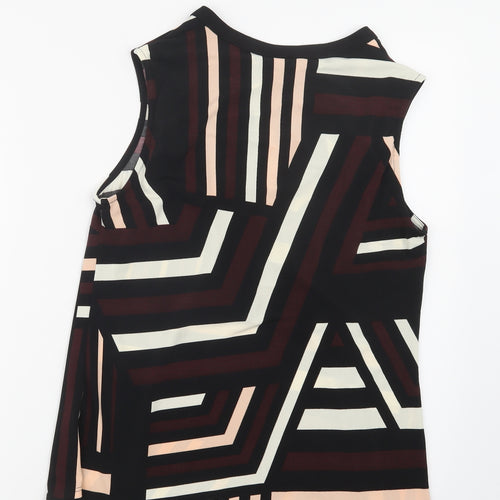 Wallis Womens Black Geometric  Basic Blouse Size S
