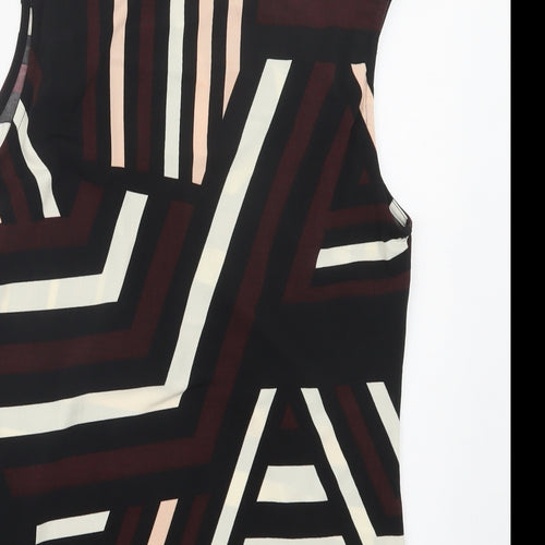 Wallis Womens Black Geometric  Basic Blouse Size S
