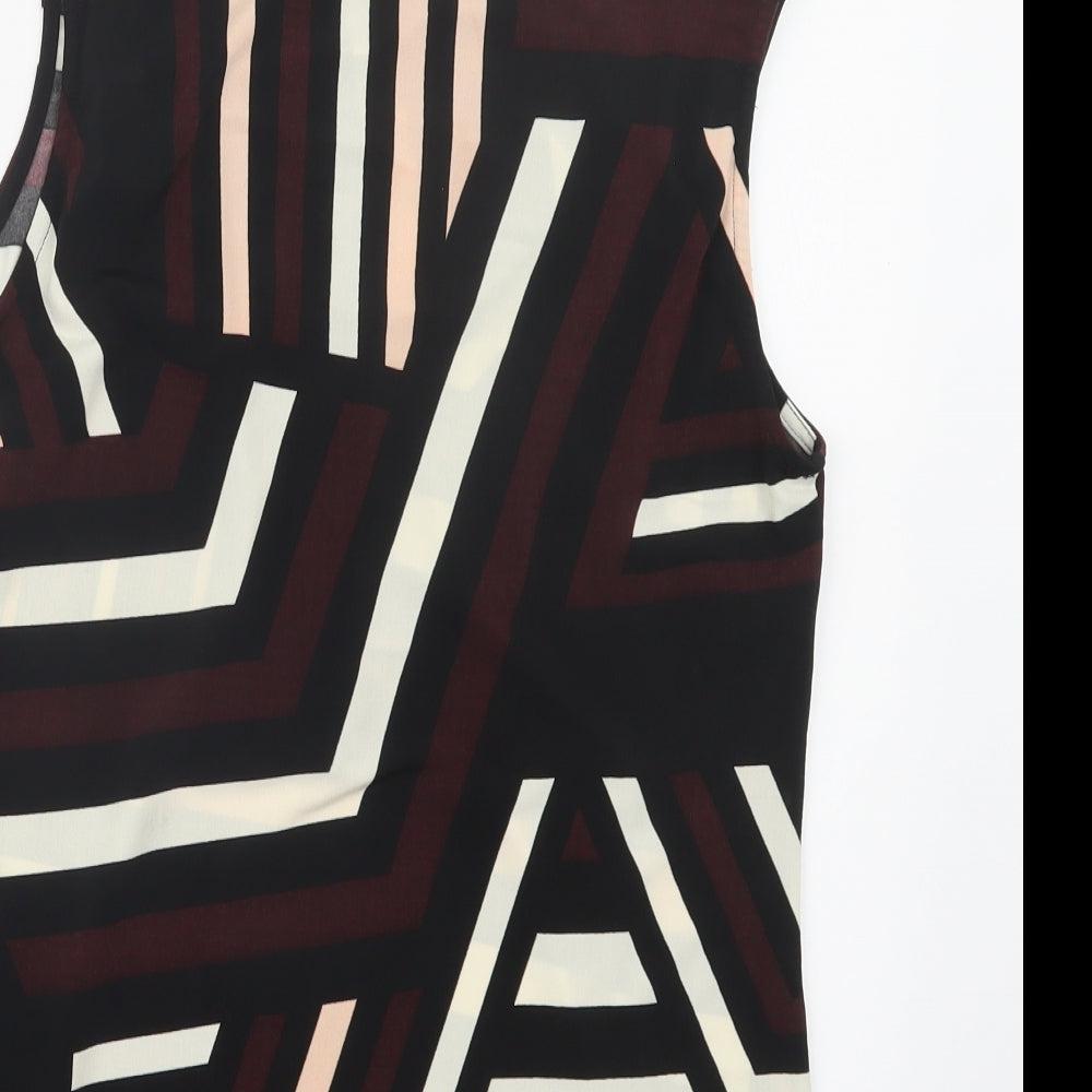 Wallis Womens Black Geometric  Basic Blouse Size S