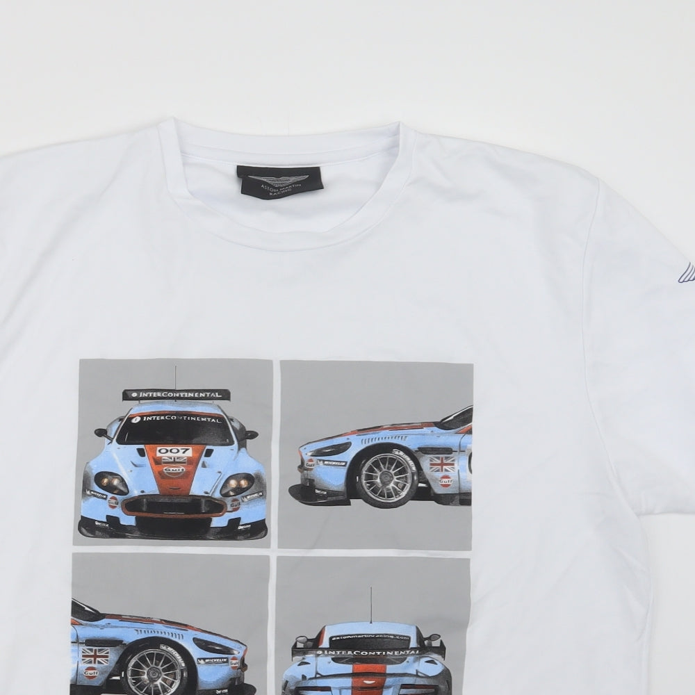 Aston Martin Mens White    T-Shirt Size L  - Aston Martin