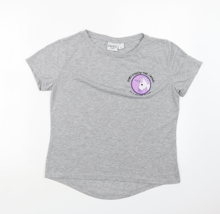 Bravado Womens Grey Basic T-Shirt Size 14