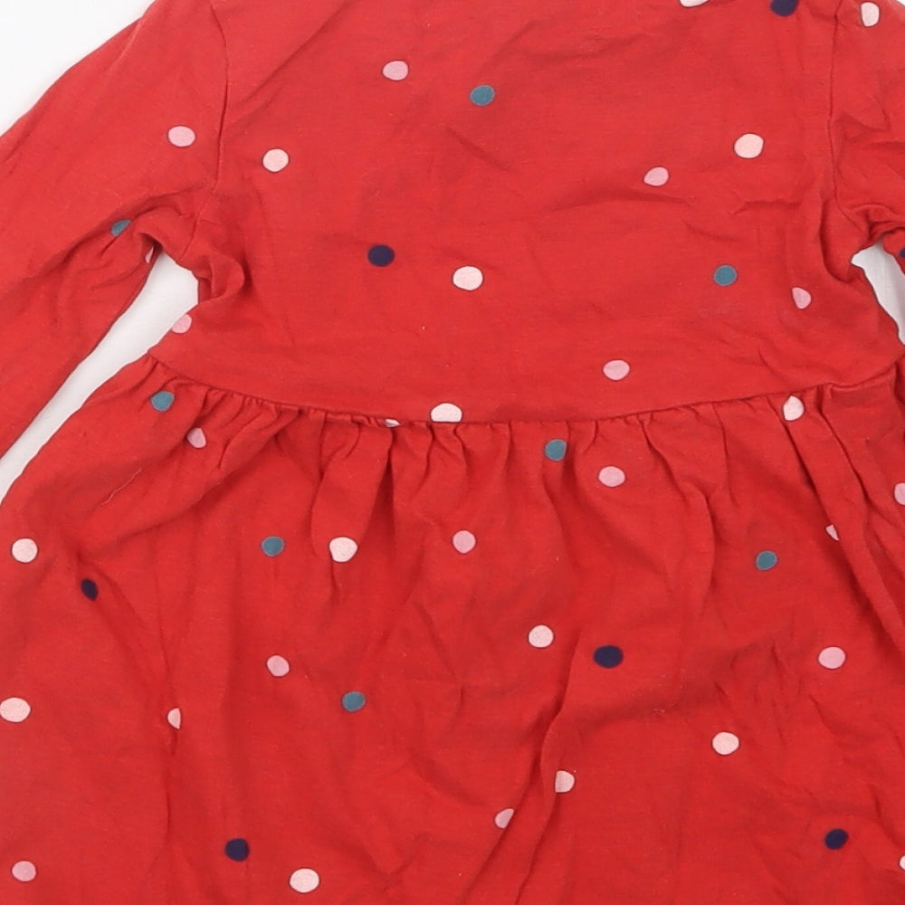 Marks and Spencer Girls Red Geometric  T-Shirt Dress  Size 18-24 Months