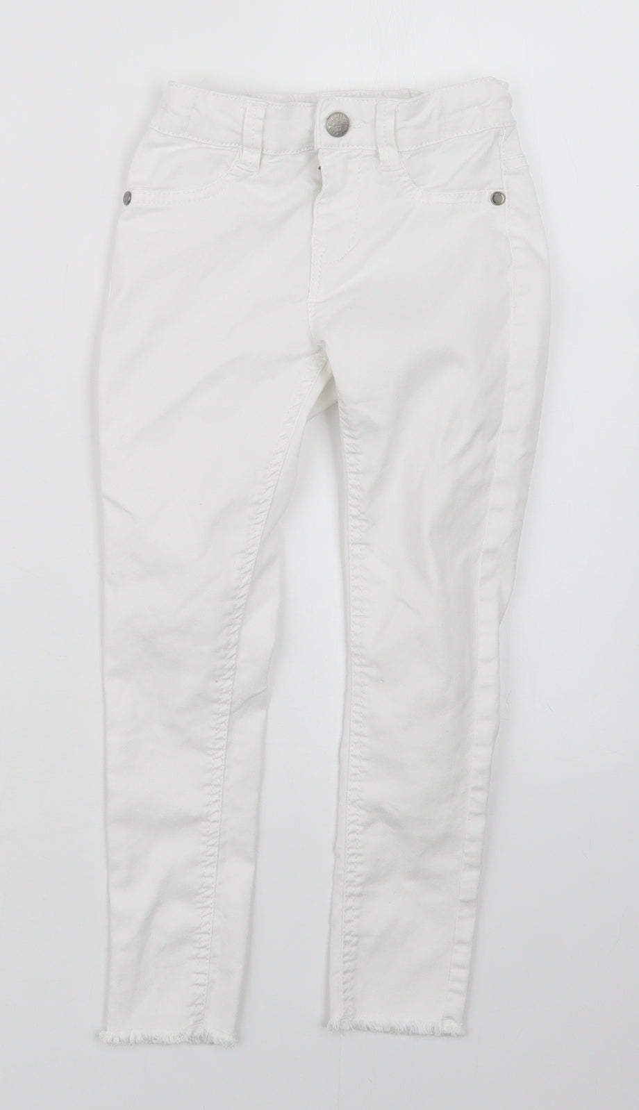 Marks and Spencer Girls White  Denim Capri Jeans Size 6-7 Years