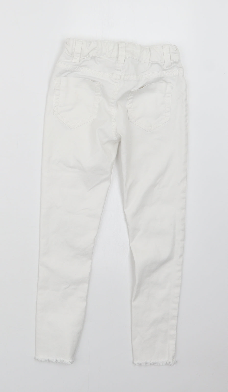 Marks and Spencer Girls White  Denim Capri Jeans Size 6-7 Years