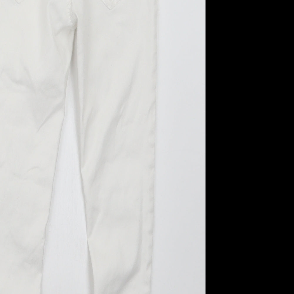 Marks and Spencer Girls White  Denim Capri Jeans Size 6-7 Years