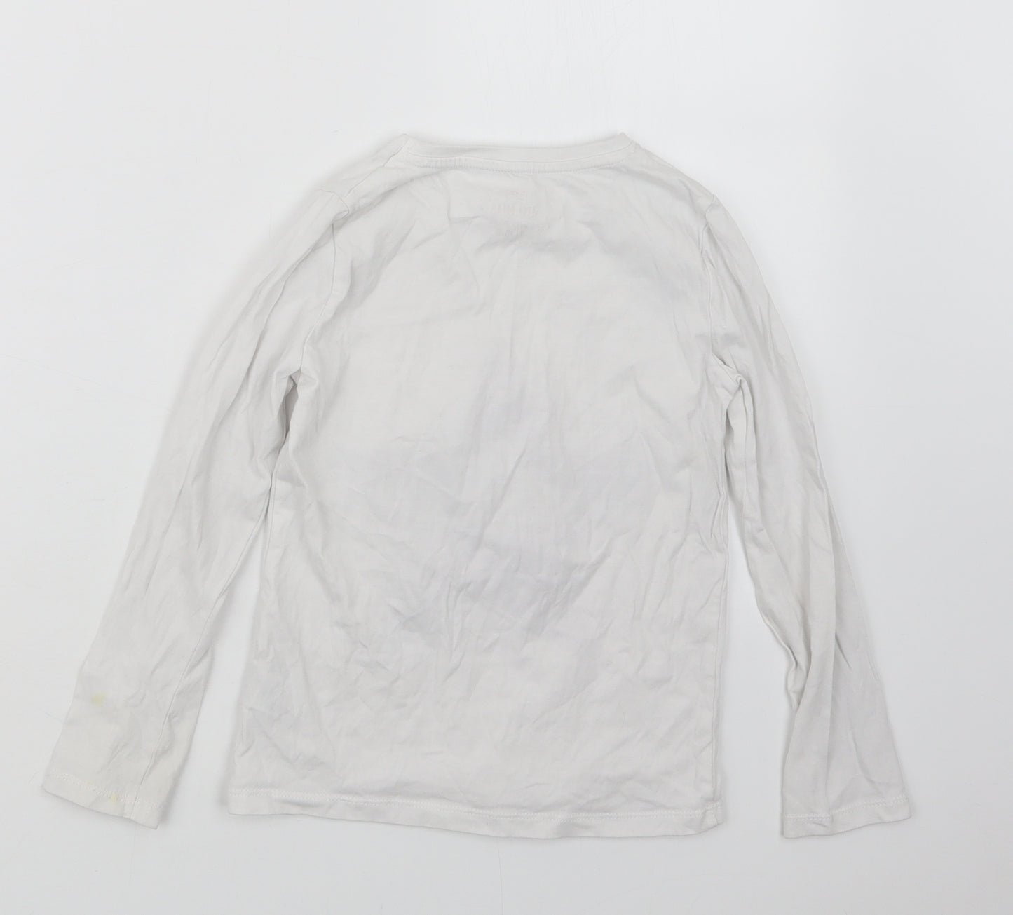 F&F Girls White Geometric  Top Pyjama Top Size 6-7 Years