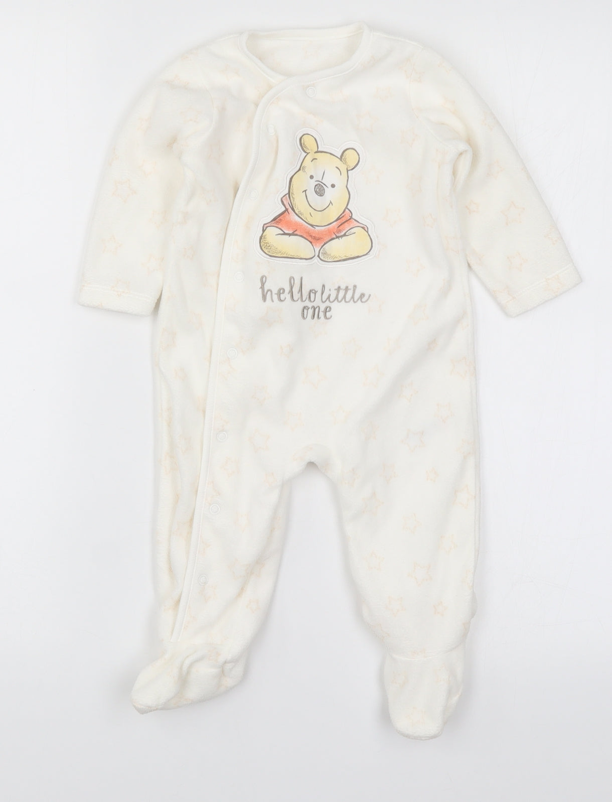 Preworn Baby White Geometric  Cami One Piece Size 6-9 Months  - Winnie the Pooh Hello Little One