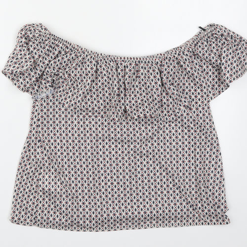 H&M Womens Red Geometric  Basic T-Shirt Size S