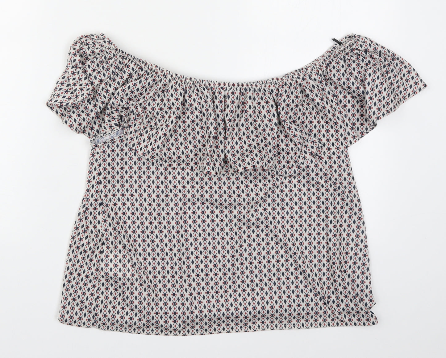 H&M Womens Red Geometric  Basic T-Shirt Size S