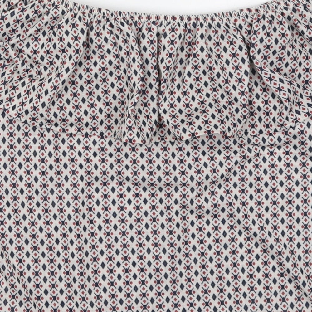 H&M Womens Red Geometric  Basic T-Shirt Size S