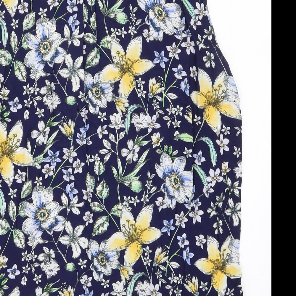 George Womens Blue Floral  Basic Tank Size 14