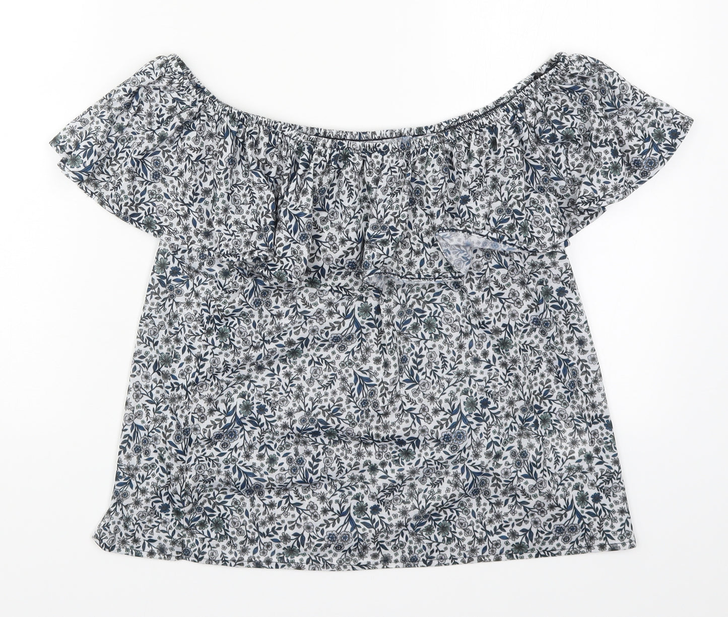 H&M Womens Beige Floral  Basic T-Shirt Size S