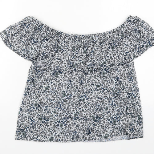 H&M Womens Beige Floral  Basic T-Shirt Size S