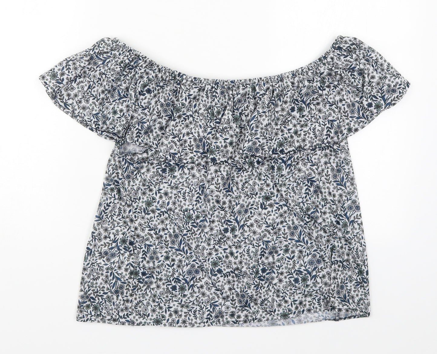 H&M Womens Beige Floral  Basic T-Shirt Size S