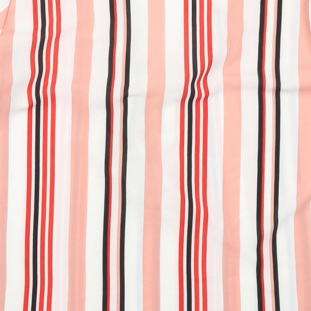 Papaya Womens Pink Striped  Basic Blouse Size 10