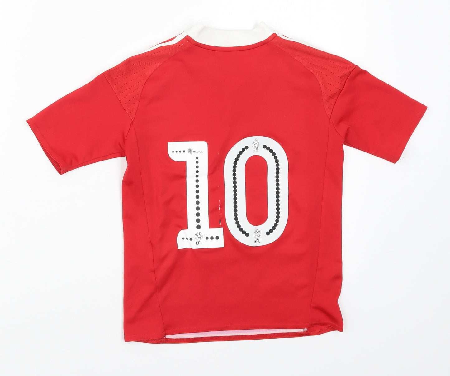 adidas Boys Red Striped  Basic T-Shirt Size 7-8 Years  - 10
