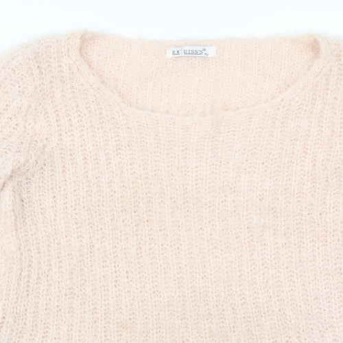 Exuiss's Womens Pink  Knit Pullover Jumper One Size