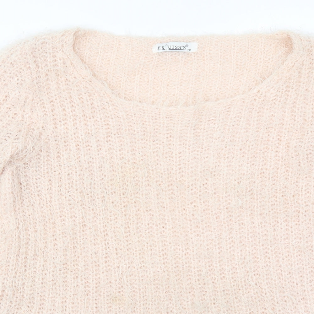Exuiss's Womens Pink  Knit Pullover Jumper One Size